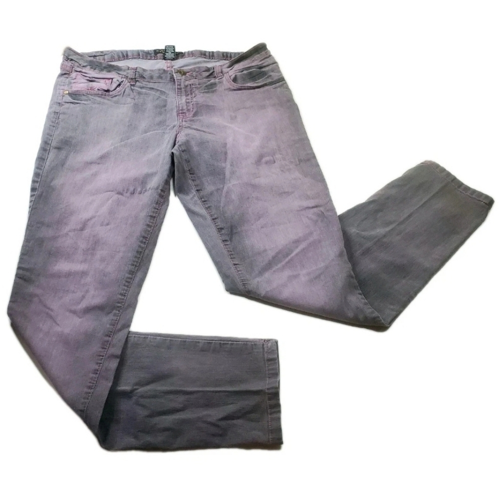 Vntg Y2K Southpole Jeans Women Sz 17 Medium Wash Purple Embelished Back Pockets